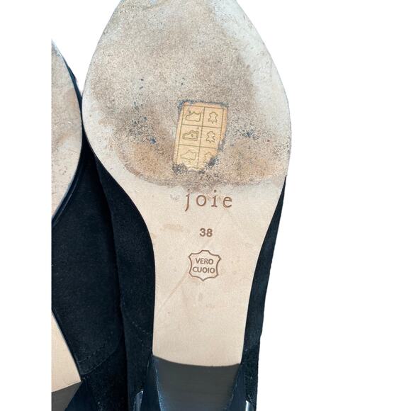 Joie Baler Black Suede Pointed Toe Western Kitten Heel Ankle Boots Size 6 1/2 - Picture 8 of 11